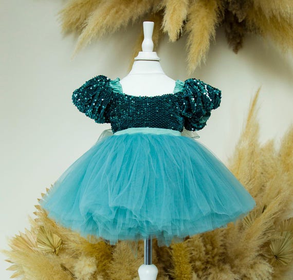 turquoise birthday dress 1950s Teal Velvet Party Dress main image 0