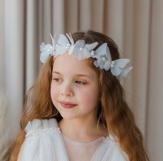 KAIAIWLUO Anniversaire Fille Couronne Avec Ceinture,Cristal Bandeau Décor Paillettes Blanches