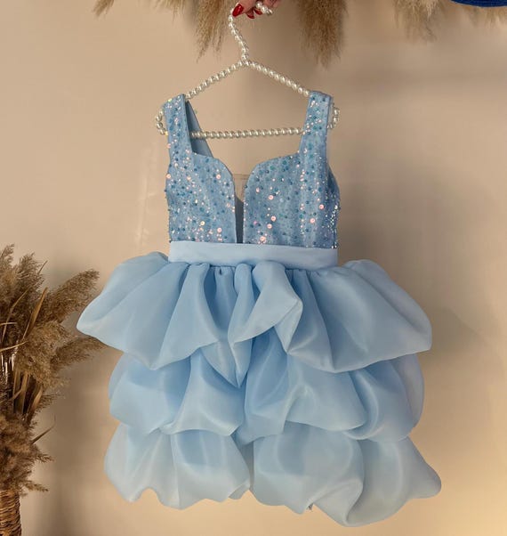 Sparkling Blue Birthday Baby Girl Dress, Ruffles Princess, Tutu Knee Toddler Dress, Graduation, Pageant Wedding, Formal Festive Outfit, Prom Sparkling Blue Birthday Baby Girl Dress, Ruffles Princess, Tutu Knee Toddler Dress, Graduation, Pageant Wedding, Formal Festive Outfit, Prom