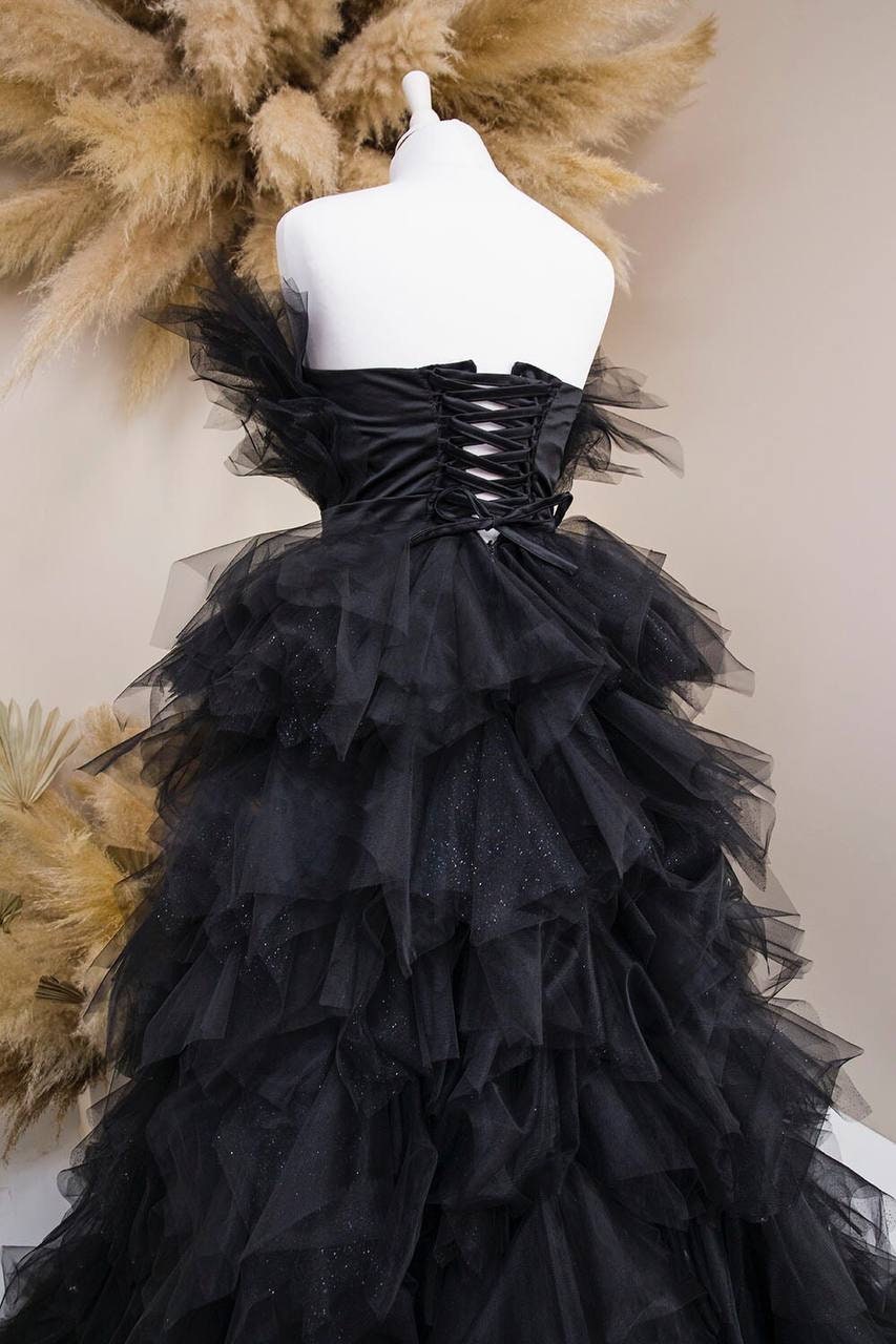 inexpensive black formal dresses Jovani 23890 Off Shoulder Layered Long Dress for $900.0 Hair Net Clip Art feed-cl2-fullpriceuk Size:US 7