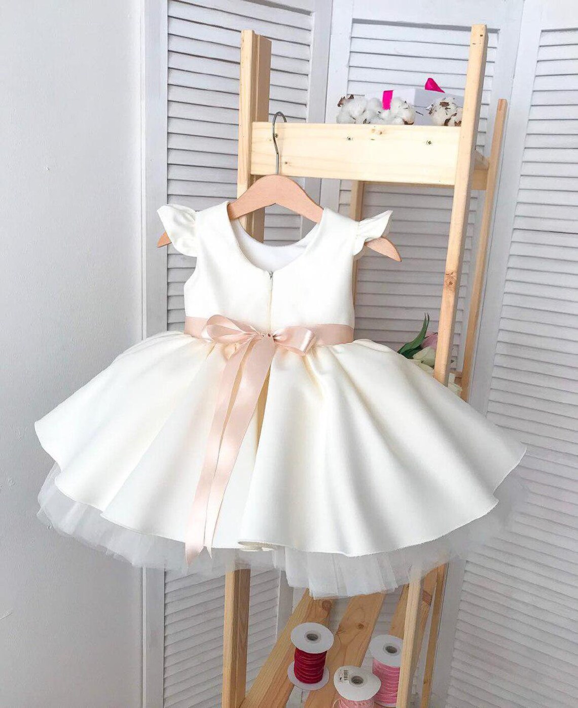 Ivory and Blush Infant Dress Baby Girl Outfit 1st Birthday Etsy