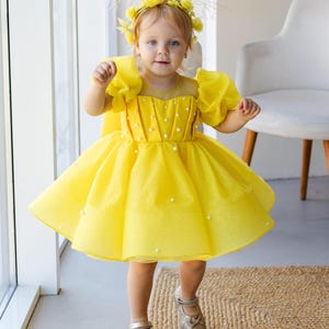 First Birthday Dress, Birthday Baby Dress, Flower Girl Dress, Puffy Sleeve, Tutu Dress, Wedding Baby Dress, Baby Girl, Smash Cake Dress