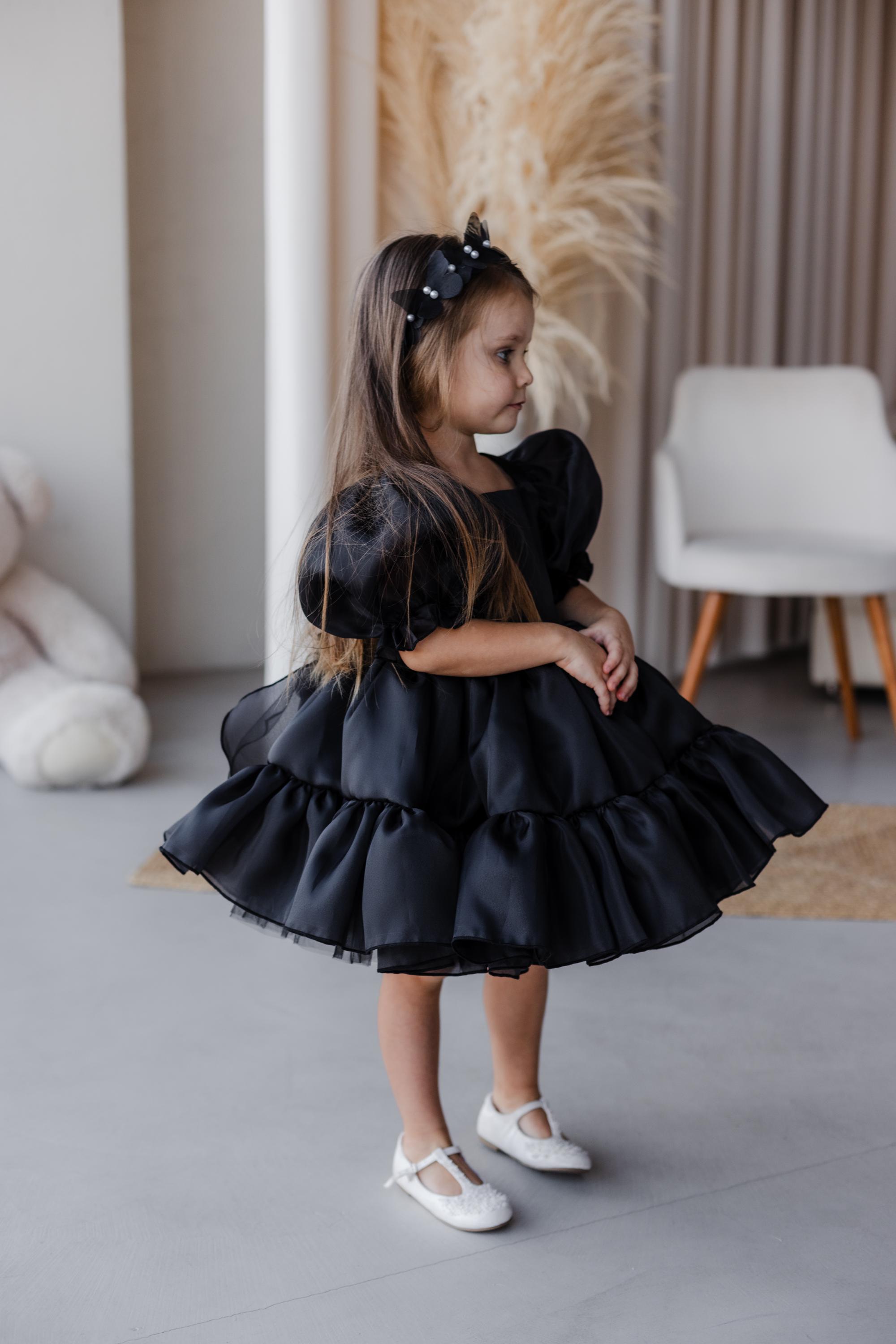 Black Birthday Baby Dress, Formal Event Baby Girl Apparel, Puffy Party Toddler Dress, Ready To Ship, Smash Cake Outfit, Black Organza Dress