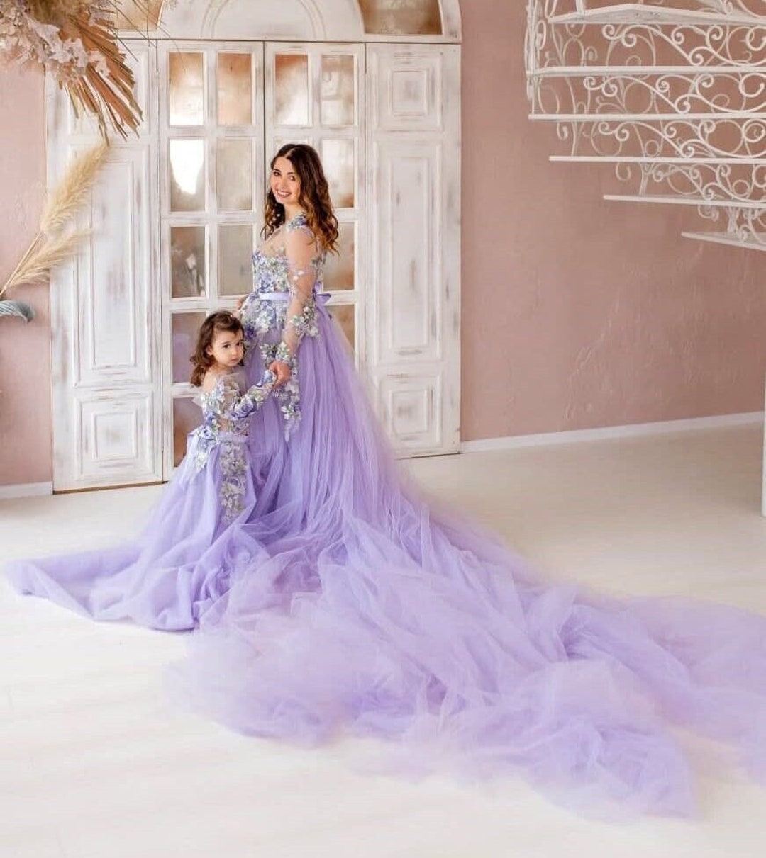 Lavender Matching Dresses Mother Daughter Family Photoshoot - Etsy