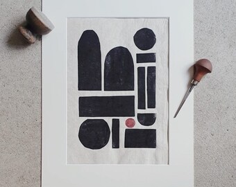 Exzenter • Original Linocut Print A4