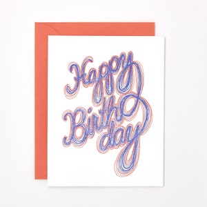 Carte de letterpress d’anniversaire de typographie - carte d’anniversaire pour papa - carte d’anniversaire pour elle - carte d’anniversaire pour lui - Meilleure carte d’anniversaire d’ami