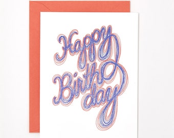 Typography Birthday Letterpress Card - Birthday Card for Dad - Birthday Card for Her - Birthday Card for Him - Best Friend Birthday Card