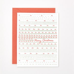 Carte letterpress de Noël - carte moderne de Noël de Ho Ho Ho - carte moderne de vacances - carte de chandail de Noël laide