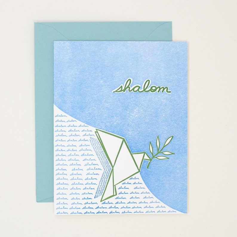 Cartoline tipografiche Hanukkah - Pacchetto di carte Hanukkah - Shalom Dove Hanukkah Cards - Carte Chanukkah immagine 1