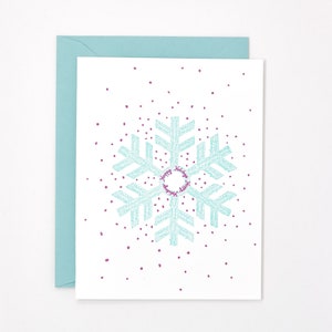Biglietto da visita Christmas Flake Letterpress - Biglietto di Natale Moderno - Biglietto di Natale Moglie - Vacanze Fiocco di neve Card - Carta Regalo Etsy