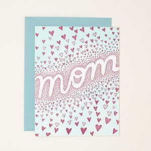 Muttertag Buchdruck Karte - I Love You Mom Karte - Sentimental Mom Card