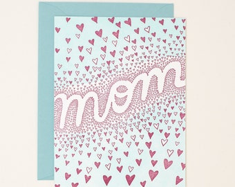 Mother's Day Letterpress Card - I Love You Mom Card - Sentimental Mom Card