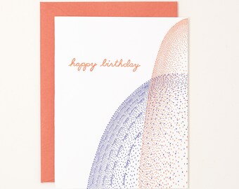 Modern Birthday Letterpress Card - Birthday Gift - Mindfulness Gift - 30th Birthday Card, 40th Birthday Card, 50th Birthday Card