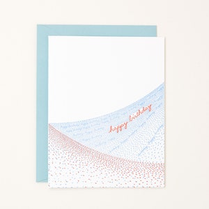 Birthday Waves Card - Nautical Birthday Letterpress Card - Birthday Card for Him - 30th Birthday Card - 40th Birthday Card