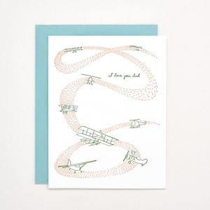 Lettre de carte de jour des pères - Carte de jour des pères de la fille - Carte de jour des pères de fils - Cadeaux d’avion pour papa