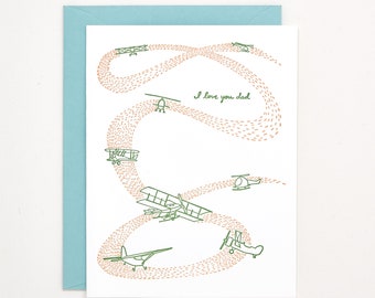 Lettre de carte de jour des pères - Carte de jour des pères de la fille - Carte de jour des pères de fils - Cadeaux d’avion pour papa