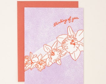 Thinking of You Flowers Card - Miss You Card - Sympathy Card - Sympathy Card Loss of Mother - Sympathy Card Loss of Father