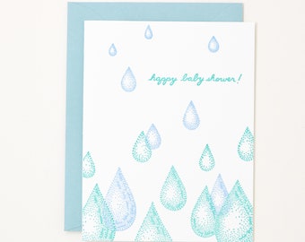 Letterpress Baby Shower Card - New Baby Card - Baby Shower Gift - Pregnancy Card - For mom to be - Virtual Baby Shower Gift