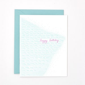 Birthday Sea Letterpress Card Minimal Birthday Birthday Card for Him Birthday Card for Her Modern Birthday Card 30th Birthday Card image 1