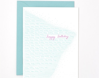Birthday Sea Letterpress Card - Minimal Birthday - Birthday Card for Him - Birthday Card for Her - Modern Birthday Card - 30th Birthday Card