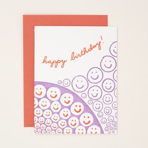 Geburtstags-Gesichter - Letterpress Karte - Moderner Geburtstag - Geburtstagskarte für Ihn - Geburtstagskarte für Sie - Karte zum 30