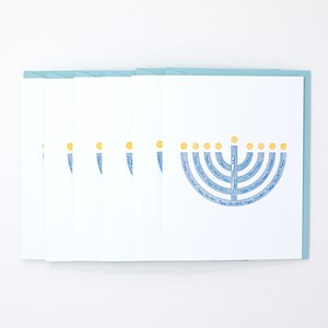 Carte tipografiche Hanukkah Menorah - Pacchetto carte Hanukkah - Carte Chanukah - Set candelabri - Regalo Hanukkah - Decorazioni Hanukkah