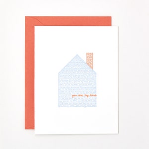 Carte Saint-Valentin - Vous êtes ma carte letterpress maison - Vous êtes ma carte de personne - Carte d’amour