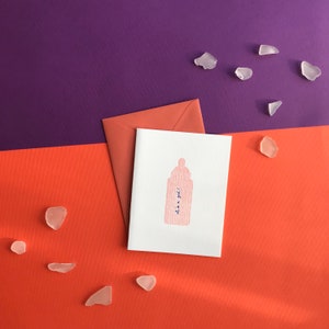 It's a Girl Baby Bottle Letterpress Card Virtual Baby Shower Gift image 2