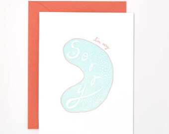 Carte de vente - I'm Very Sorry Letterpress Card - Articles de vente - Eco-Friendly - Carte Blanche