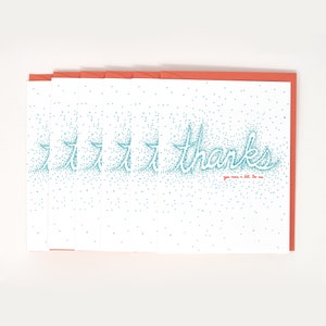 Thanks You Mean a Lot to Me Set aus 6 Karten // Letterpress Karten // Dankeskarten // Danksagungskarten // Moderne Dankeskarten