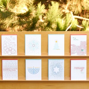 Cartes typographiques de Hanoukka - Pack de cartes de Hanoukka - Cartes de Hanoucca -Shalom - Étoile de David - Cadeau de Hanoukka - Décorations de Hanoukka image 2