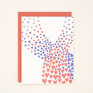Carte saint-valentin - Carte typographique Hearts - Carte Cœur - Carte Amour