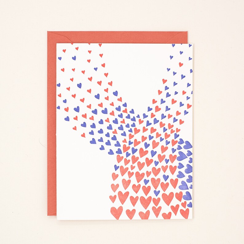 Carte saint-valentin - Carte typographique Hearts - Carte Cœur - Carte Amour image 1