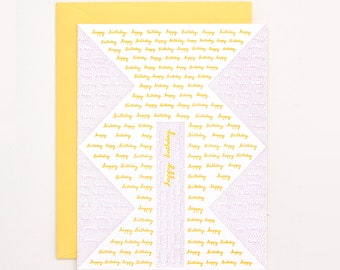 Carte de vente - Boho Birthday Letterpress Card - Carte d'anniversaire moderne - Carte d'anniversaire 30e - Carte d'anniversaire 40e - 50e carte d'anniversaire - Article de vente