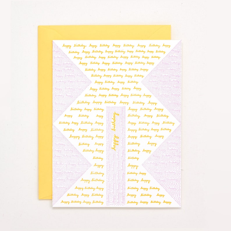 Carte de vente - Boho Birthday Letterpress Card - Carte d'anniversaire moderne - Carte d'anniversaire 30e - Carte d'anniversaire 40e - 50e carte d'anniversaire - Article de vente image 1