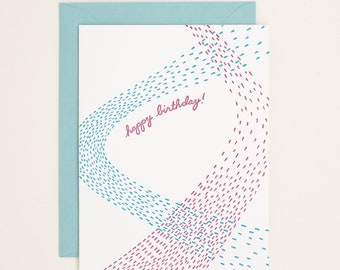 Birthday Boomerang - Letterpress Card - Modern Birthday - Minimal - Birthday Card for Him - Birthday Card for Her - 30th Birthday Card