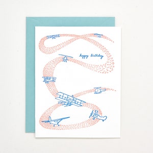 Carte Letterpress d’avions d’anniversaire - carte d’anniversaire pour lui - carte d’anniversaire pour elle - carte d’anniversaire pour le petit ami