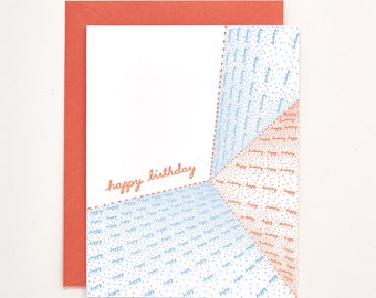Birthday Folds Letterpress Card - Carte d’anniversaire moderne - Carte d’anniversaire heureux pour lui - Carte d’anniversaire minimale - Carte d’anniversaire pour architecte