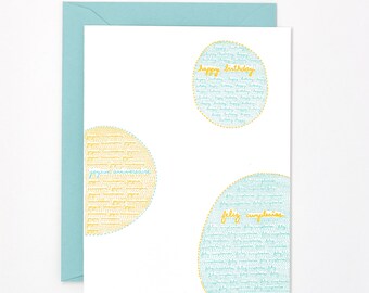 Carte de letterpress d’anniversaire pour elle - carte d’anniversaire pour lui