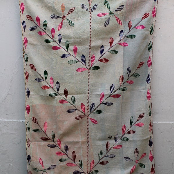 Nakshi Kantha Quilt, handmade vintage quilt, organic cotton quilt, antique kantha bedspread, new year gift Rare Vintage Kantha Quilt