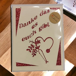Dankes Karte zum innen selbst Beschriften mit Briefumschlag