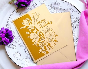 Birthday card, birthday greeting card with envelope