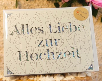 Glückwunsch Karte zur Hochzeit, zum innen selbst Beschriften mit Briefumschlag