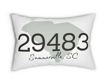 Custom State Map Zip Code Pillow Farewell Gift Zipcode Pillow Realtor Closing Gift Custom Rustic Home Decor Personalized Pillow Cushion