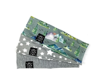 Mountain and starts headbands, great for babies, toddlers and kids with long hair or hearing aids