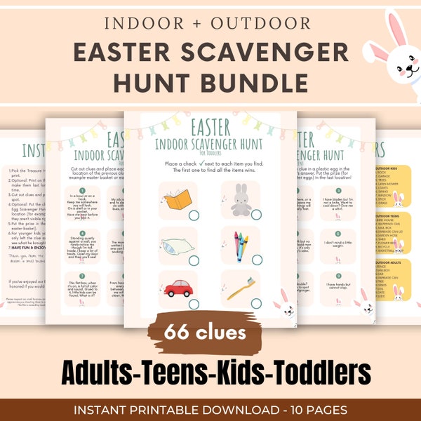 Easter Scavenger Hunt For Adults Teens Kids Toddlers Indoor Outdoor Scavenger Hunt Clues For Easter Printable Easter Games