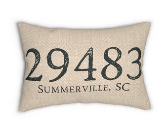 Chevron Custom Zip Code Pillow Farewell Gift Zipcode Pillow Realtor Closing Gift Custom Rustic Home Decor Personalized Pillow Chair Cushion