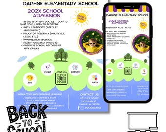 Editable School Registration Flyer Bundle: Social Media & Poster Templates (Digital Download)