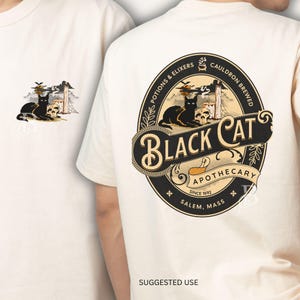 Schwarze Katze Apotheker Halloween PNG | Sublimationsdatei
