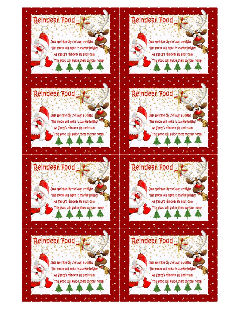 printable reindeer food label instant download 2 sizes etsy